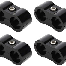 SCITOO AN4 Hose Separator Clamps - Aluminium alloy hose connection adapter, fuel line mounting clamp fit for 1/4 fuel hose, oil line, brake line, water pipe and gas line, 4pcs per pack, black