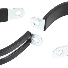 X AUTOHAUX 6pcs 60mm 2.36 Inch R Shape Automotive Galvanized Iron Cable Clamp Rubber Cushioned Insulated Clamp Metal Clamp for Tube Pipe Wire Installation
