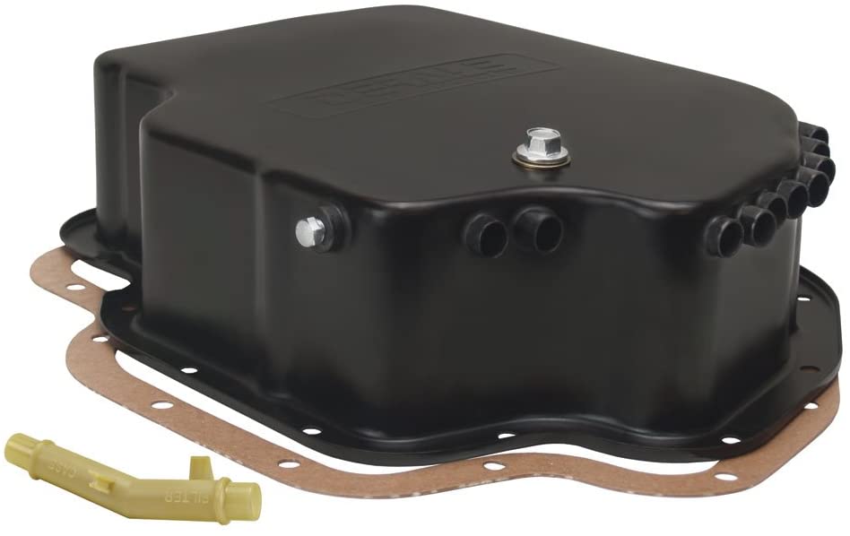 Derale 14202 Transmission Cooling Pan for GM Turbo 400 Deep Pan, Black