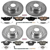 Power Stop K4107 Front and Rear Z23 Carbon Fiber Brake Pads with Drilled & Slotted Brake Rotors Kit