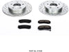 Power Stop K1526 Rear Brake Kit with Drilled/Slotted Brake Rotors and Z23 Evolution Ceramic Brake Pads,Silver Zinc Plated