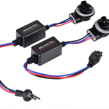 Terisass 2 Pcs 3157 Anti-Flicker Decoder Wiring Error Free Decoder ABS LED Headlight Decoder Device