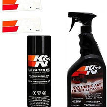 K&N Air Filter Large Size Service Kit Cleaner and Red Oil Plus 2 K&N Stickers Included