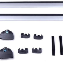 ANGLEWIDE Adjustable Roof Rack Crossbars Aluminum Cargo Rack Fit For 2009-2016 For Audi Q5,2007-2016 For Audi Q7 Rooftop Cross Bars Top Rail Carries Luggage Carrier - Max Load 150LBS,Silver