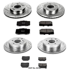 Power Stop K2754 Front and Rear Z23 Carbon Fiber Brake Pads with Drilled & Slotted Brake Rotors Kit