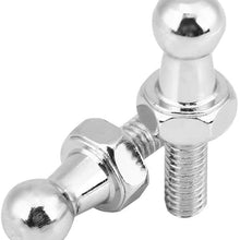 Qiilu 10mm M6 Ball Stud 2 Pcs Car Stainless Steel for Gas Struts Ball Ended Bonnet