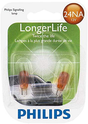 Philips 24NA LongerLife Miniature Bulb, 2 Pack