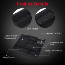 VANJING Center Console Organizer Compatible for 2014 2015 2016 2017 2018 2019 2020 Toyota Tundra Accessories ABS Black Materials Tray Armrest Secondary Storage Box with A Cleaner Brush