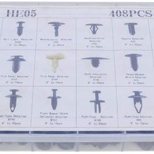OCPTY 408 Pcs Nylon Bumper Fasteners Fender Rivet Clips Push Type Car Retainer Kit - Fit for GM Ford