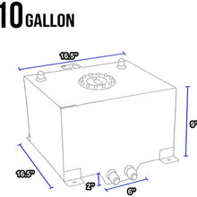 labwork 10 Gallon Aluminum Fuel Cell Gas Tank with Level Sender Inlet and Outlet Diameter 10 an (Red)