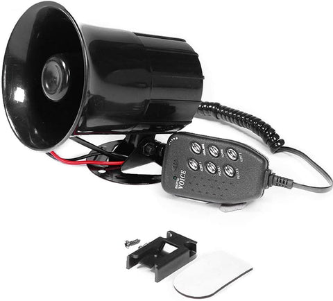 DishyKooker Motorcycle Car Auto Loud Air Horn 6-Tones Siren Sound Speaker Megaphone Alarm Van Truck Boat 100w 12v Six-Tone Modification Parts Car Motorcycle