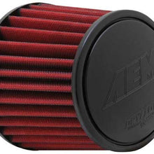 AEM 21-2110DK Universal DryFlow Clamp-On Air Filter: Round Tapered; 3.25 in (83 mm) Flange ID; 5.25 in (133 mm) Height; 6 in (152 mm) Base; 5.125 in (130 mm) Top