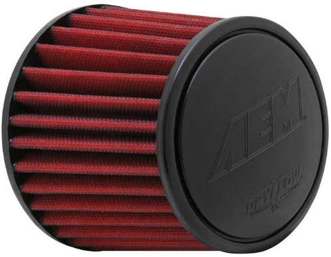 AEM 21-2110DK Universal DryFlow Clamp-On Air Filter: Round Tapered; 3.25 in (83 mm) Flange ID; 5.25 in (133 mm) Height; 6 in (152 mm) Base; 5.125 in (130 mm) Top