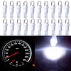 20 Pack T5 Wedge 1 LED Car Auto Dashboard Gauge Side Light Bulb Lamp 37 58 70 73 74 White 12V