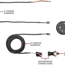 MaxTow Double Vision 60 PSI Turbo Boost Gauge Kit - Includes Electronic Pressure Sensor - Black Gauge Face - Green LED Illuminated Dial - Analog & Digital Readouts - for Diesel Trucks - 2-1/16" 52mm