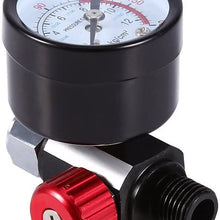 Universal BSP 1/4'' Spray Gun Air Regulator Auto with Pressure Gauge and Diaphragm Control, Air Adjusting Valve Regulator for Spray Guns and Pnuematic Tools