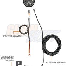 GlowShift 10 Color Digital Air Temperature Gauge Kit - Reads Outside Air Temp from -40-200 Degrees F - Includes Sensor - Multi-Color LED Display - Tinted Lens - 2-1/16" (52mm)