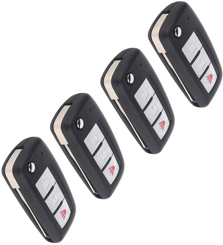 AUTOMUTO 3 Buttons Keyless Key Fob Remote Control Car key Transmitter 4X Replacement fit for Nissan Rogue 14-18  ADP12548301S