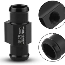 Motorcycle Temperature Sensor Adapter, Water Temp Temperature Joint Pipe Sensor Gauge Radiator Hose Adapter(BLACK)(18mm)