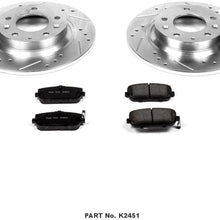 Power Stop K2451 Rear Brake Kit with Drilled/Slotted Brake Rotors and Z23 Evolution Ceramic Brake Pads,Silver Zinc Plated
