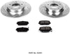 Power Stop K2451 Rear Brake Kit with Drilled/Slotted Brake Rotors and Z23 Evolution Ceramic Brake Pads,Silver Zinc Plated
