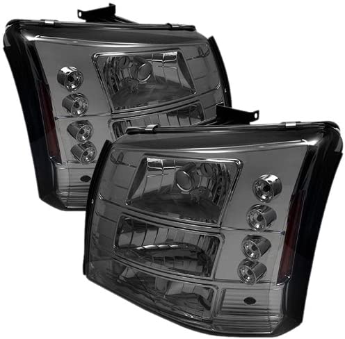 Spyder Auto Chevy Silverado 1500/2500/3500 Black LED Crystal Headlight with Bumper Light