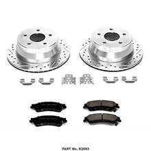 Power Stop K2003 Rear Z23 Carbon Fiber Brake Pads with Drilled & Slotted Brake Rotors Kit