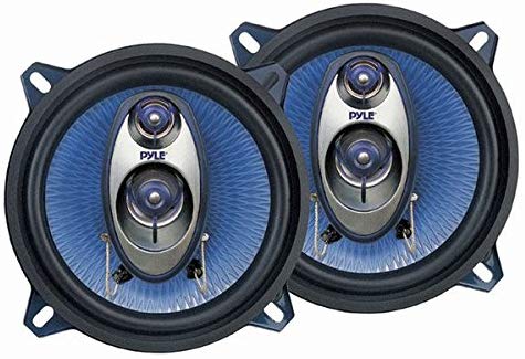 5.25” Car Sound Speaker (Pair) - Upgraded Blue Poly Injection Cone 3-Way 200 Watt Peak w/Non-fatiguing Butyl Rubber Surround 100-20Khz Frequency Response 4 Ohm & 1
