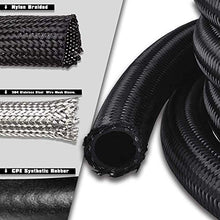 Fuel Line,20Ft 6AN 3/8" Fuel Hose Fitting Kit Nylon Stainless Steel Braided CPE Oil Hose Kit&6AN Fuel Hose Separator Clamp&Braided Fuel Line Splicing Tape (6AN)