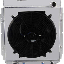 OzCoolingParts 3 Row Core All Aluminum Radiator + 14" Fan w/Shroud(Cover) for 1960-1966 61 62 63 64 65 Ford Mustang/Falcon/Ranchero, 1924 Mercury Comet
