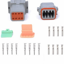 MUYI 10 Kit 4 Pin Way DT Series Connector Gray Receptacle IP67 Waterproof Heavy Duty 14-20 AWG 13 Amps Continuous DT04-4P DT04-4S w/Wedge Lock W4P W4S (10 Kits, 4 Pin)