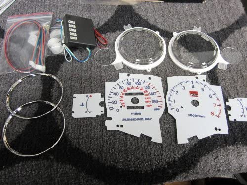 95 96 97 98 99 Mitsubishi Eclipse Non Turbo Automatic Manual Transmission 7 Color White Face Glow Gauges Dash Light Kit -8K RPM