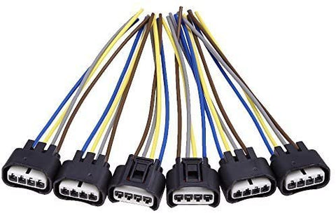 90980-11885 Ignition Coil Connector Plug Harness for Toyota Lexus 4-way Female (Pack of 6)