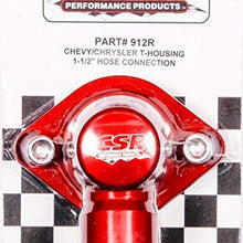 CSR Performance Products 912R Red Anodized Swivel Style Thermostat Housing for GM and Mopar Engine using 1-1/2" Hose