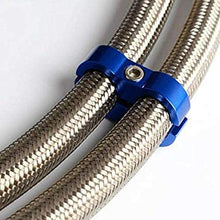 4pcs Blue Braided Hose Separator Clamp Fitting Adapter Bracket AN6 AN8 AN10 AN12 (AN12-24mm)