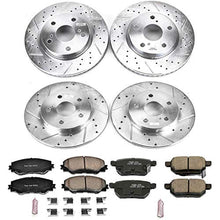 Power Stop K4141 Front and Rear Z23 Carbon Fiber Brake Pads with Drilled & Slotted Brake Rotors Kit