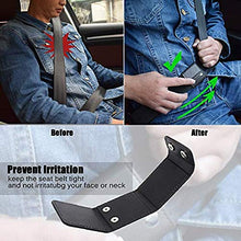 Seatbelt Adjuster, FAOTUR Comfort Seat Belt Covers, Universal Auto Shoulder Neck Protector Strap Positioner Locking Clip for Adults/Kids - 2 Pack (Black)