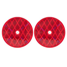 [ALL STAR TRUCK PARTS] Class A 3-3/16" Round Reflector with Center Mounting Hole - 2 Pack for Trailers, Trucks, Automobiles, Mail Boxes, Boats, SUV's, RV's, Industrial Applications (Red, 2)