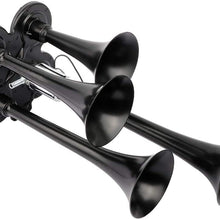 ZENITHIKE Air Horn Kit Trumpet Air Horn Powerful Loud 185db 4 Trumpet Car Horn for Vehicle Truck Lorry Trains Boat Car
