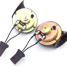 FARBIN Waterproof Auto Horn 12V Car Horn Loud Dual-Tone Electric Snail Horn Kit with 2Pcs Adapter Wiring Harness Pigtail Socket for Audi