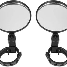 X AUTOHAUX 1 Pair Universal Adjustable Rotatable Rearview Mirror for Bicycle Mountain Road Bike Cycling Black
