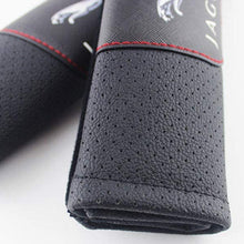 DEFTEN 2pcs Black Leather Car Seat Safety Belt Strap Covers Shoulder Pad Accessories Fit for Jaguar F-Pace F-Type XF XJ XE XK