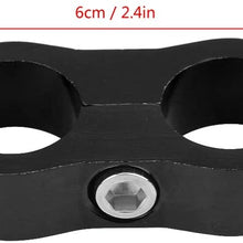 Terisass 2 Pcs AN10 Hose Separator Clamp Hose Fitting Adapter for Fuel Hose Bracket Aluminum Alloy Black Billet Fuel Hose Separator Universal (Black)