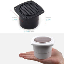 White Black Square Plastic Air Vent Louver Grille with Ducting Adapter RV Trailer Yacht Caravan (Black)