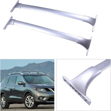 cciyu 2Pcs Universal Roof Rack Cross Bar Silver Aluminum Car Top Luggage Carrier Rails Fit for Nissan Rogue 2014-2019 2.0L 2.5L(Only Fit Models with Actual Side Rails)