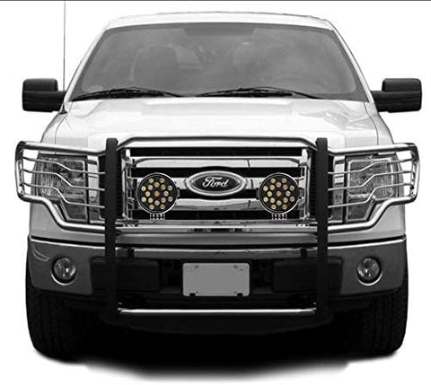 Black Horse Off Road 17FP30MSS-PLB Stainless Steel Grille Guard Kit with 7