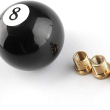 Top10 Racing 8 Ball Billiard Black Round Shift Knob Acrylic Gear Shift Knob with 3 Adapters Universal Fit for Manual Car M 81.25, M 101.25, M 101.5, M 121.25