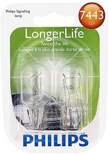 Philips 7443 LongerLife Miniature Bulb, 2 Pack