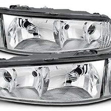 For Buick Century/Regal OE Replacement Chrome Bezel Headlights Driver/Passenger Head Lamps Pair New