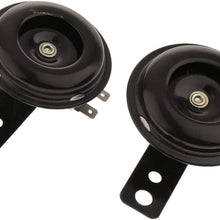 Baosity 2 Pack Universal 12V 1.5A 105db Motorcycle Electric Horns Auto Horns Loud kit Waterproof Round Loud Horn Speakers